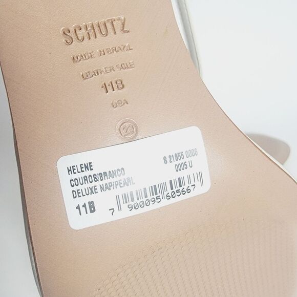 NEW Schutz Helene Kitten Heel Strappy Gladiayor Sandal in Pearl White SIZE 11 - Picture 10 of 11